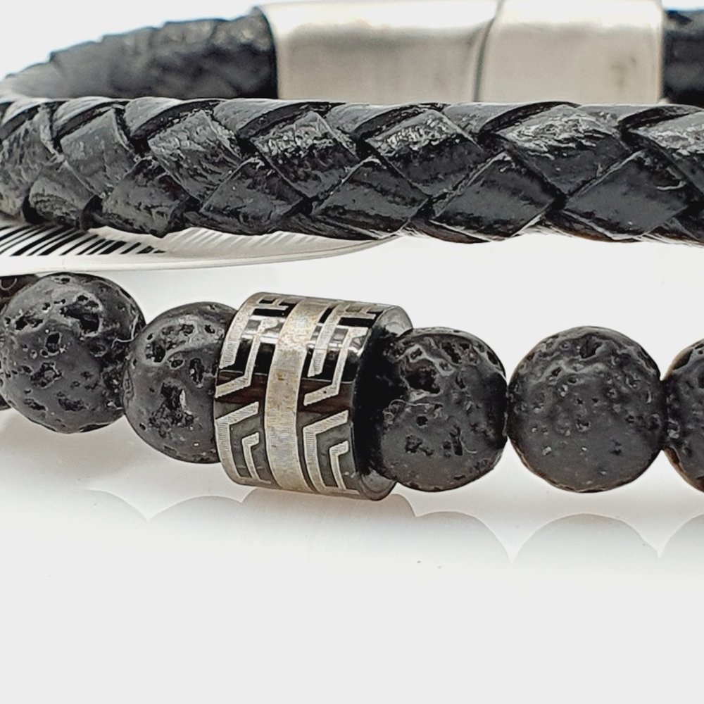 Beads & Leather Bracelets for men, MO112 - Picture 8 of 16